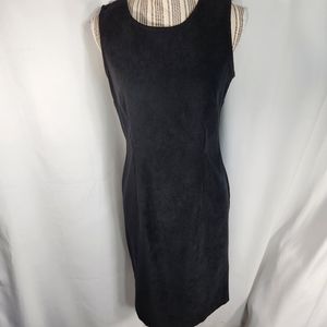 Alfred Dunner Black Microsuede Sleeveless Dress Size 6P